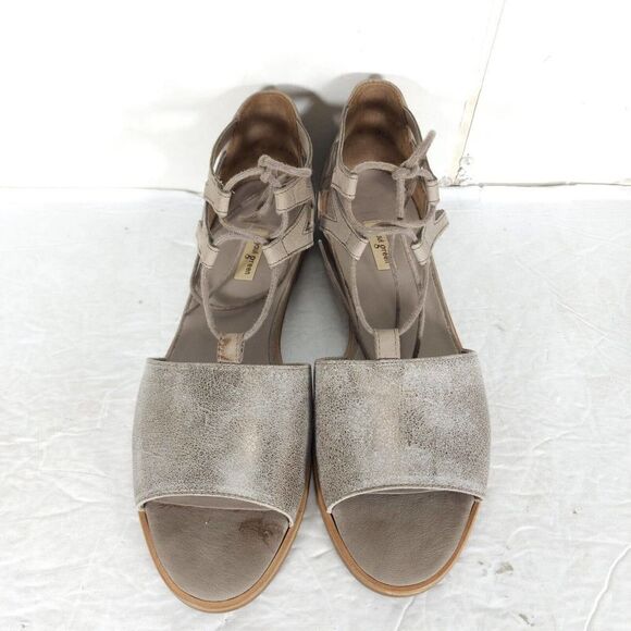 Paul Green Women's Morea US 8,5 Uk 6 Leather Metallic Taupe Lace-Up Sandals - Picture 13 of 15
